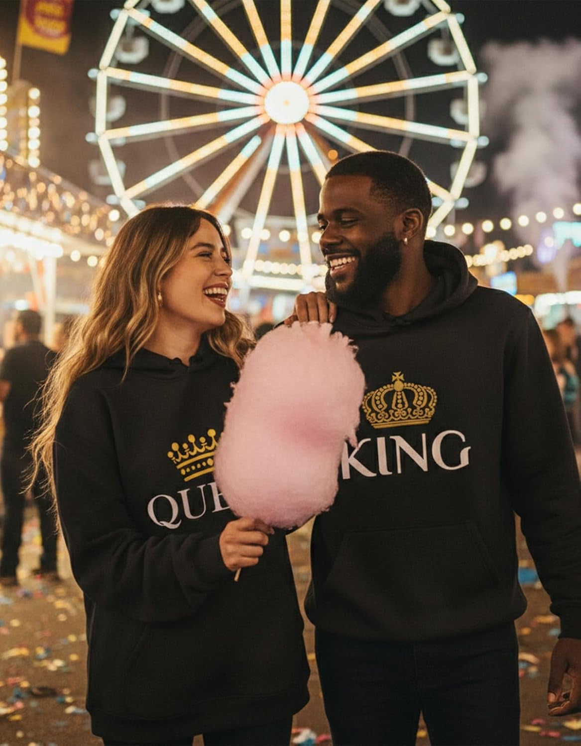 King & Queen Matching Couple Hoodie Set - His & Hers Pullover Hoodies - Valentine'S Day Gift for Couples